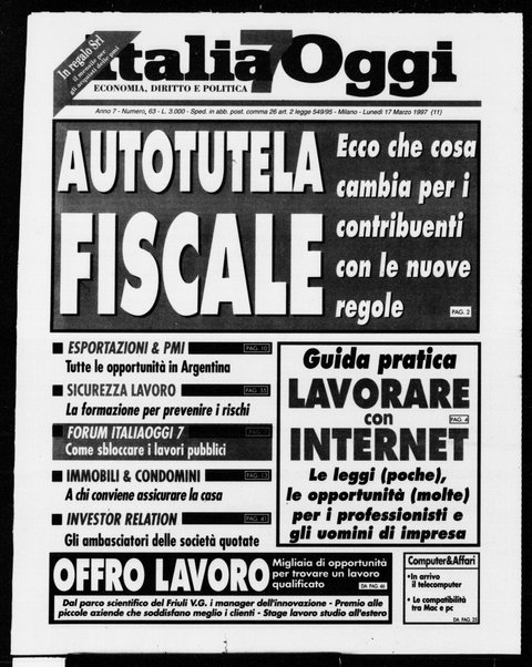 Italia oggi : quotidiano di economia finanza e politica